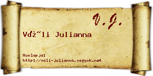 Váli Julianna névjegykártya